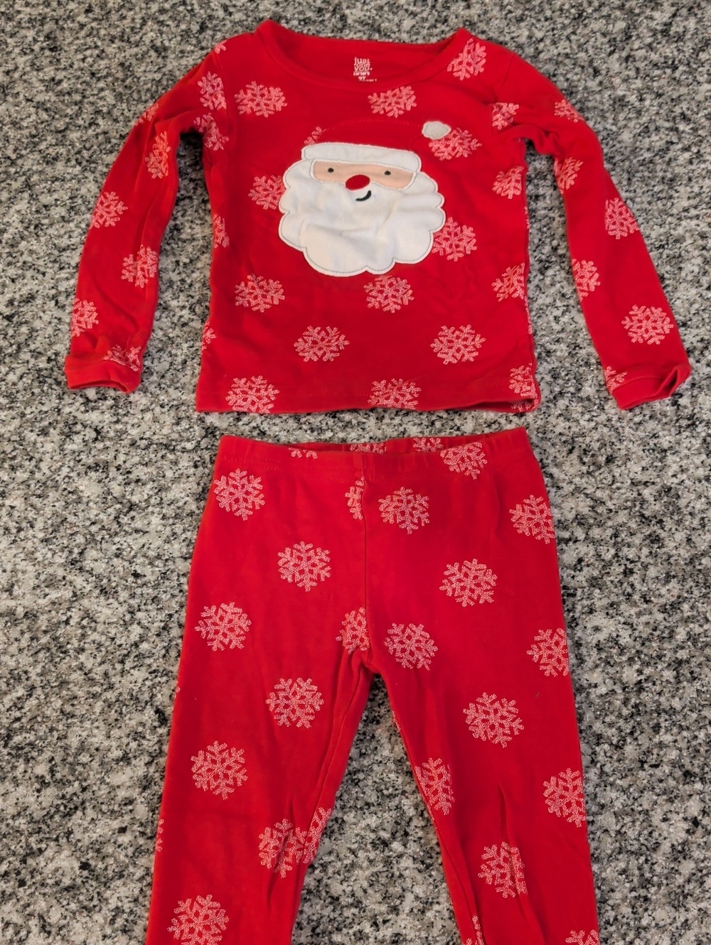 Carter's Red Santa and Snowflake Kids Pajama Set